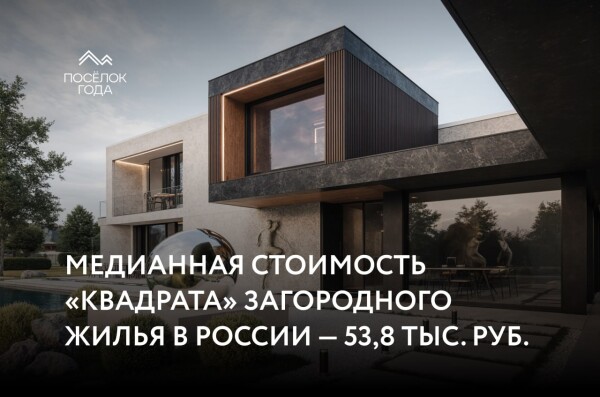Медианная стоимость «квадрата» загородного жилья в России — 53,8 тыс. руб.